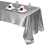 Satin Rectangular 60"x126" Tablecloth Silver - Smooth and Lustrous Table Cover - Linen Luxes
