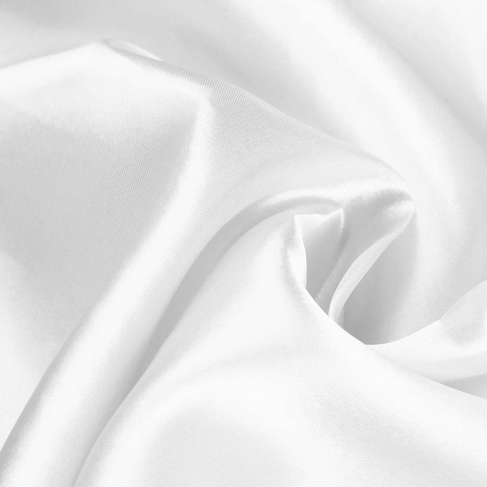 Satin Rectangular 72"x120" Tablecloth White - Smooth & Easy to Maintain Table Cover For Classy Weddings & Events - Linen Luxes