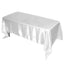 Satin Rectangular 72"x120" Tablecloth White - Smooth & Easy to Maintain Table Cover For Classy Weddings & Events - Linen Luxes