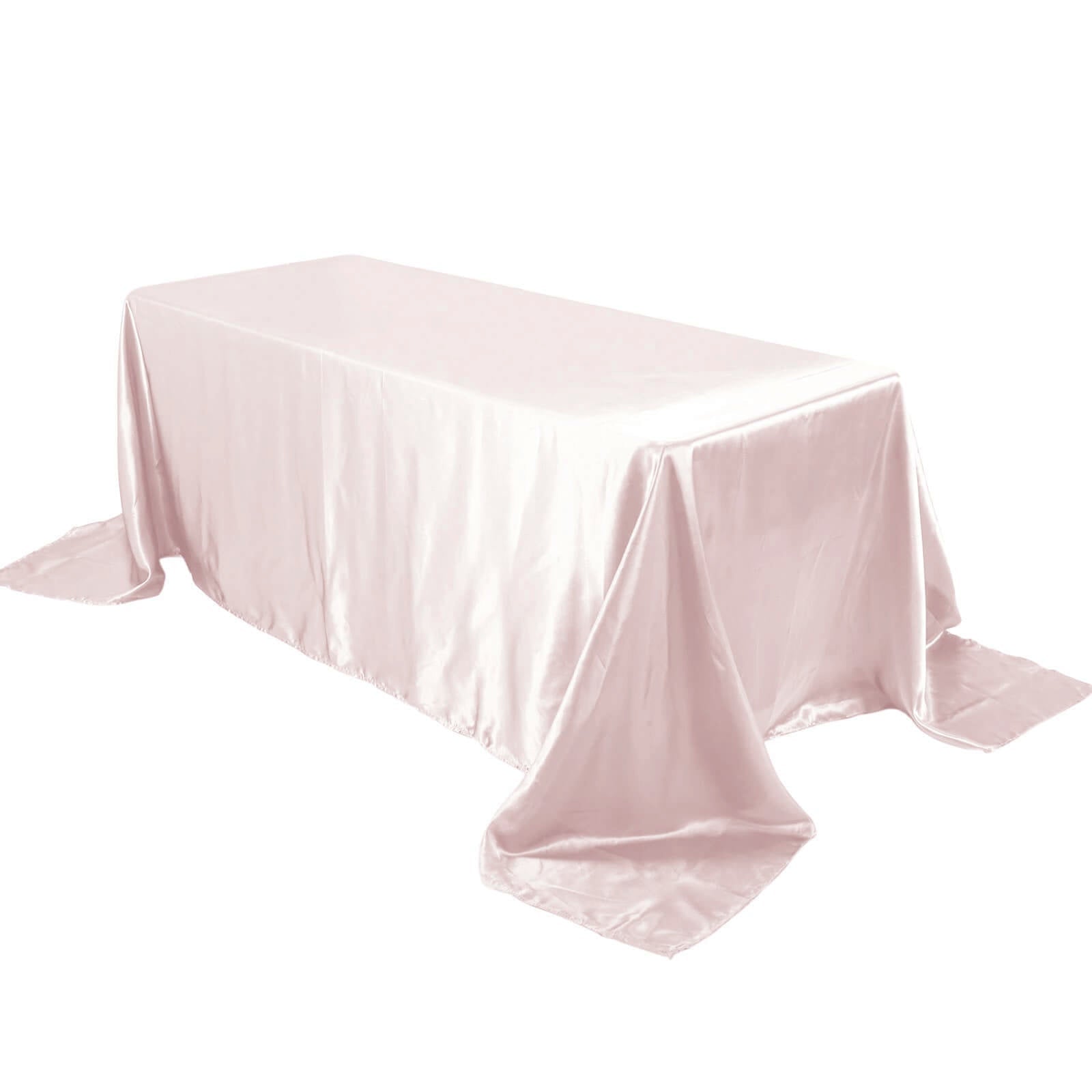 Satin Rectangular 90"x132" Tablecloth Blush - Seamless Table Cover - Linen Luxes