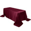Satin Rectangular 90"x132" Tablecloth Burgundy - Seamless Table Cover - Linen Luxes