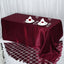 Satin Rectangular 90"x132" Tablecloth Burgundy - Seamless Table Cover - Linen Luxes