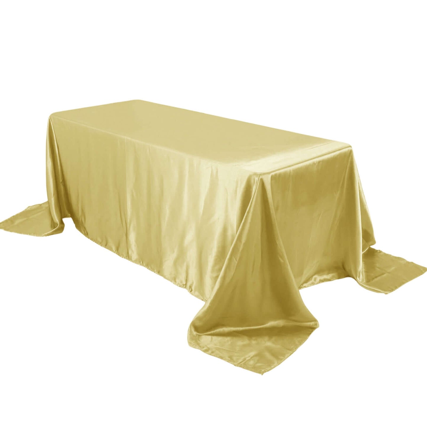 Satin Rectangular 90"x132" Tablecloth Champagne - Seamless Table Cover - Linen Luxes