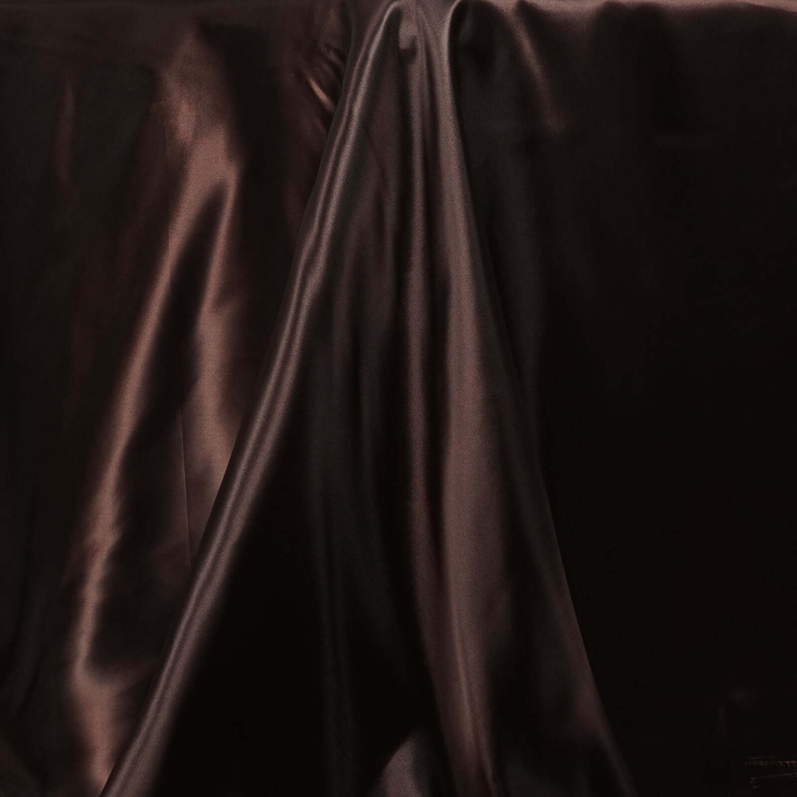 Satin Rectangular 90"x132" Tablecloth Chocolate - Seamless Table Cover - Linen Luxes