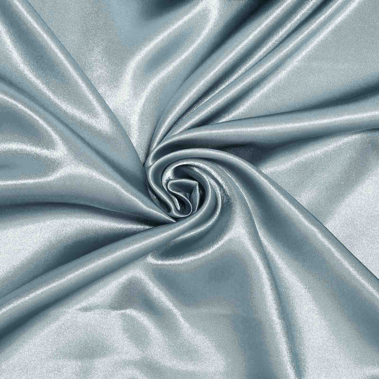 Satin Rectangular 90"x132" Tablecloth Dusty Blue - Seamless Table Cover - Linen Luxes