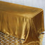 Satin Rectangular 90"x132" Tablecloth Gold - Seamless Stylish Table Cover for Weddings and Parties - Linen Luxes