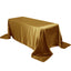 Satin Rectangular 90"x132" Tablecloth Gold - Seamless Stylish Table Cover for Weddings and Parties - Linen Luxes