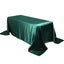 Satin Rectangular 90"x132" Tablecloth Hunter Emerald Green - Seamless Table Cover - Linen Luxes