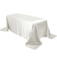 Satin Rectangular 90"x132" Tablecloth Ivory - Seamless Table Cover - Linen Luxes