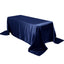 Satin Rectangular 90"x132" Tablecloth Navy Blue - Seamless Table Cover - Linen Luxes