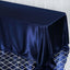 Satin Rectangular 90"x132" Tablecloth Navy Blue - Seamless Table Cover - Linen Luxes