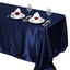 Satin Rectangular 90"x132" Tablecloth Navy Blue - Seamless Table Cover - Linen Luxes