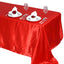 Satin Rectangular 90"x132" Tablecloth Red - Seamless Table Cover - Linen Luxes