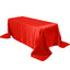 Satin Rectangular 90"x132" Tablecloth Red - Seamless Table Cover - Linen Luxes