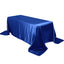 Satin Rectangular 90"x132" Tablecloth Royal Blue - Seamless Table Cover - Linen Luxes