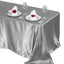 Satin Rectangular 90"x132" Tablecloth Silver - Seamless Table Cover - Linen Luxes