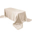Satin Rectangular 90"x156" Tablecloth Beige - Seamless Table Cover - Linen Luxes