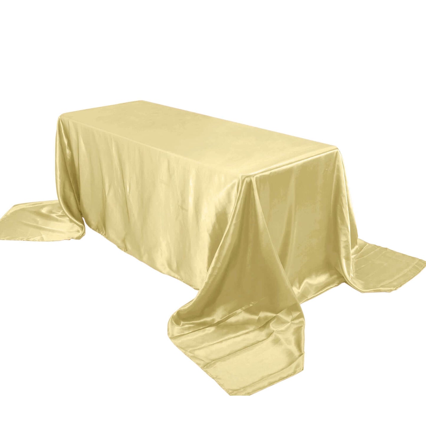 Satin Rectangular 90"x156" Tablecloth Champagne - Seamless Table Cover - Linen Luxes