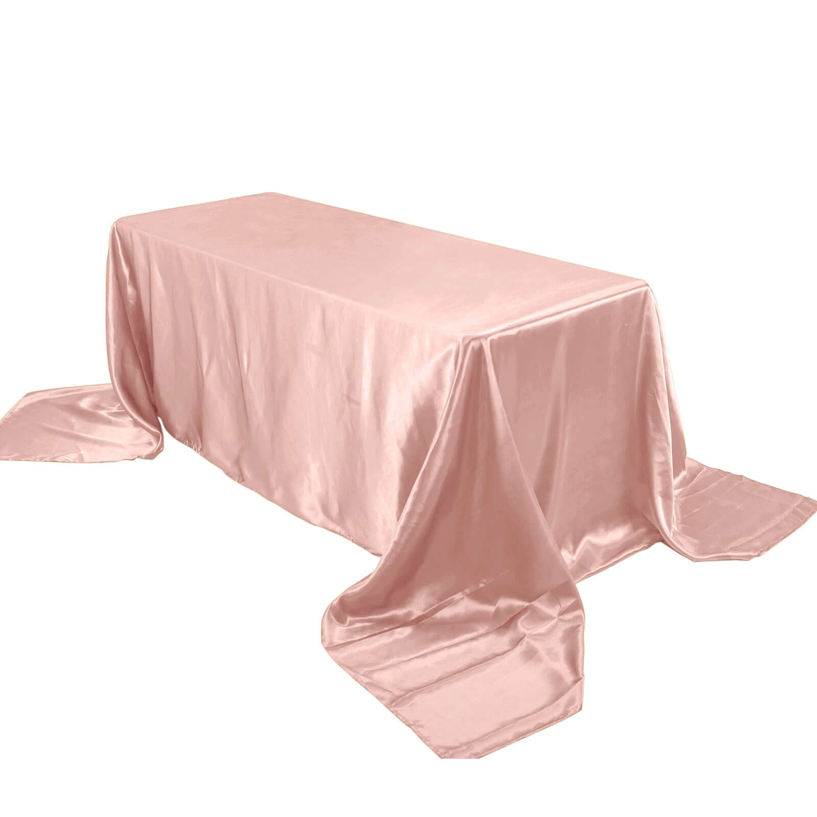 Satin Rectangular 90"x156" Tablecloth Dusty Rose - Seamless Table Cover - Linen Luxes