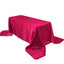 Satin Rectangular 90"x156" Tablecloth Fuchsia - Seamless Table Cover - Linen Luxes