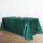 Satin Rectangular 90"x156" Tablecloth Hunter Emerald Green - Seamless Table Cover - Linen Luxes