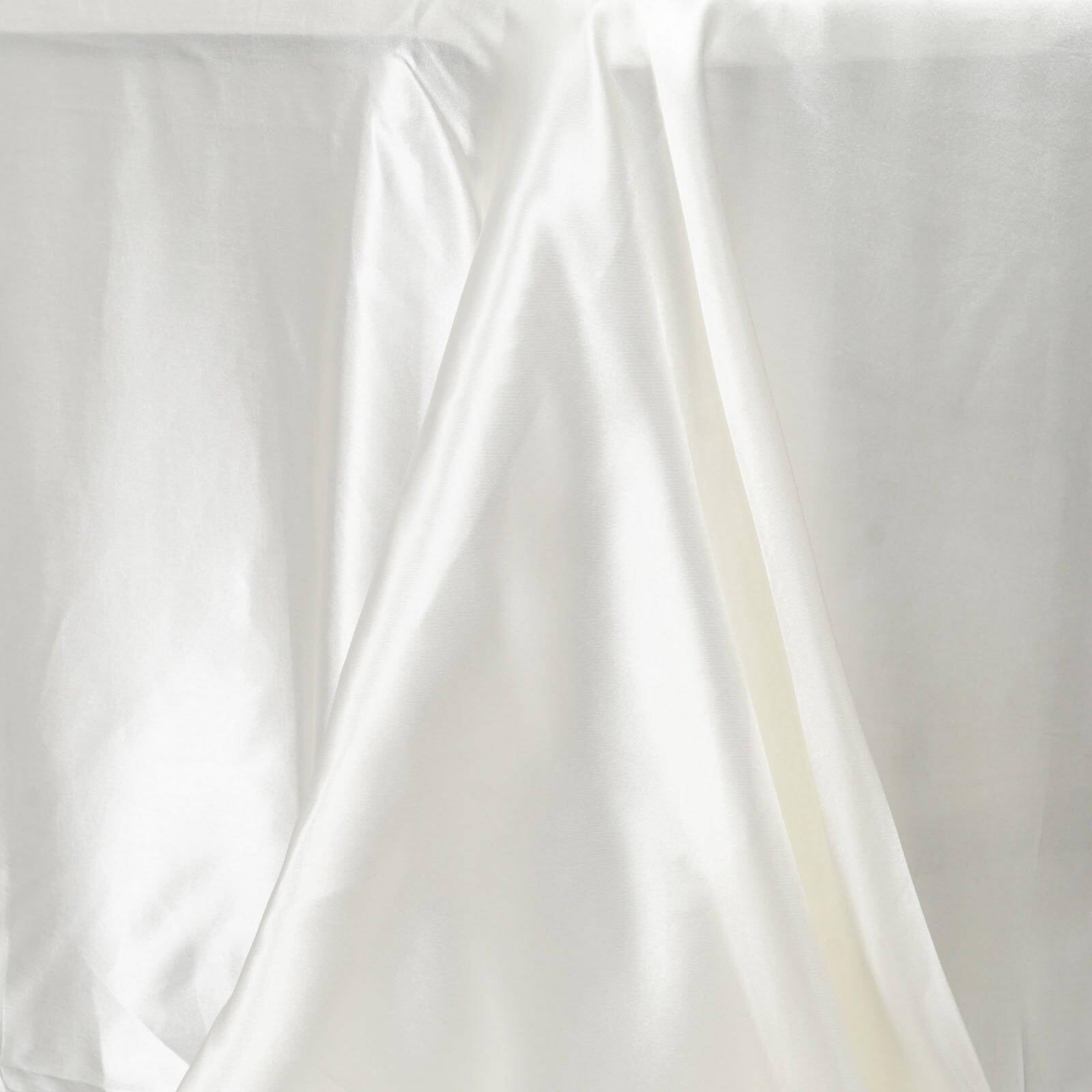 Satin Rectangular 90"x156" Tablecloth Ivory - Seamless Table Cover - Linen Luxes