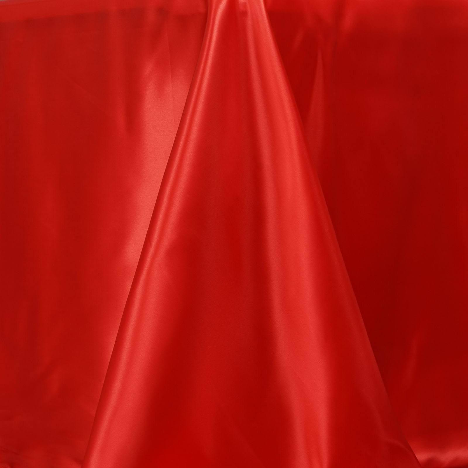 Satin Rectangular 90"x156" Tablecloth Red - Seamless Table Cover - Linen Luxes