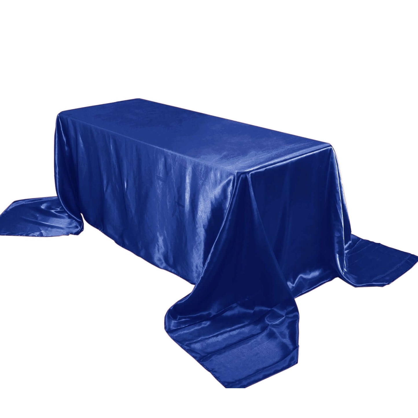 Satin Rectangular 90"x156" Tablecloth Royal Blue - Seamless Table Cover - Linen Luxes