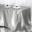 Satin Rectangular 90"x156" Tablecloth Silver - Seamless Table Cover - Linen Luxes