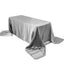 Satin Rectangular 90"x156" Tablecloth Silver - Seamless Table Cover - Linen Luxes