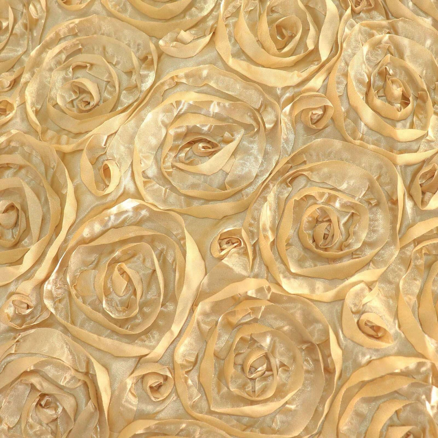 Satin Rosette Chair Cover for Banquet Chairs Champagne - Stretch Fitted Slip - On Slipcover - Linen Luxes