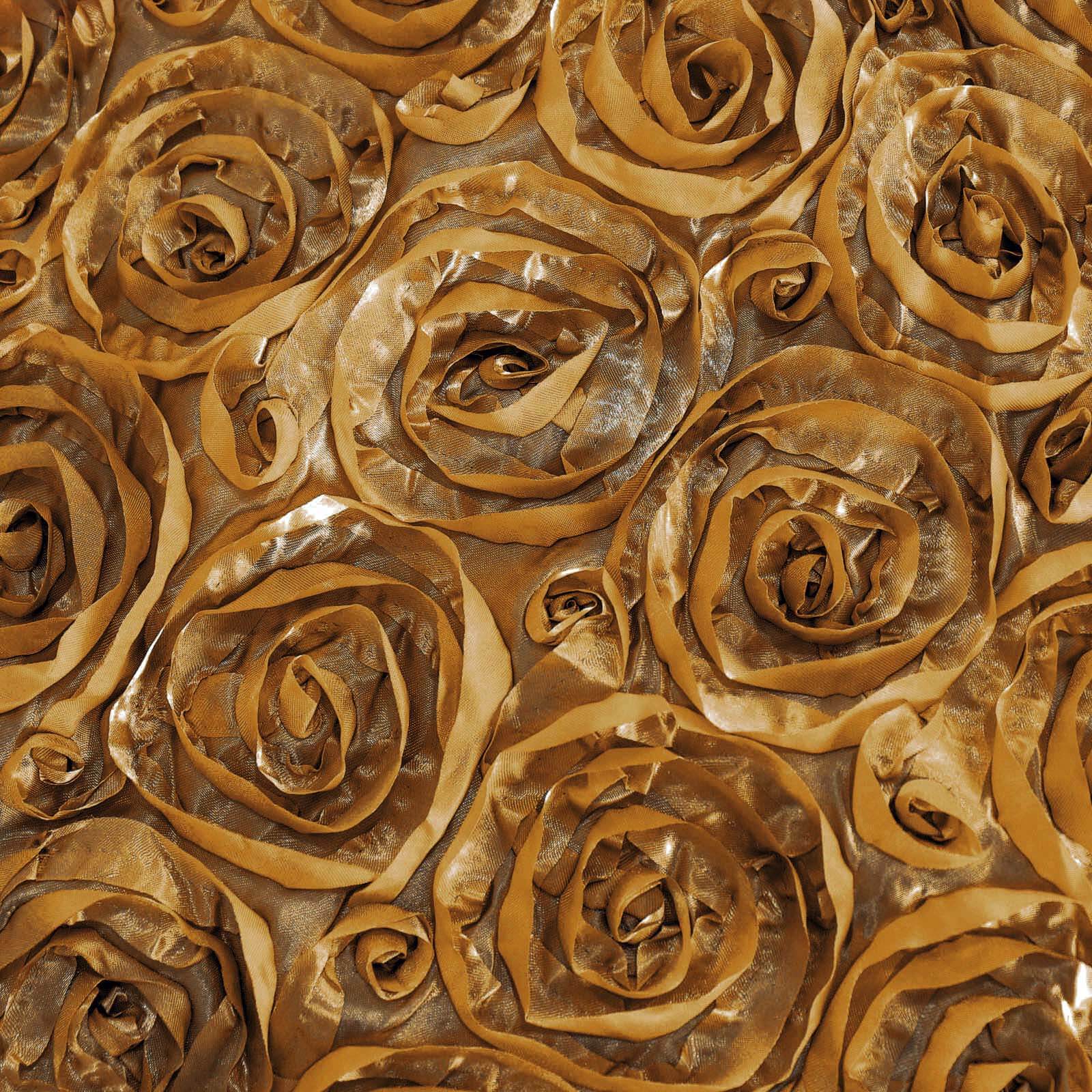 Satin Rosette Chair Cover for Banquet Chairs Gold - Stylish Stretch Fitted Slip - On Design for Sophisticated Gatherings - Linen Luxes