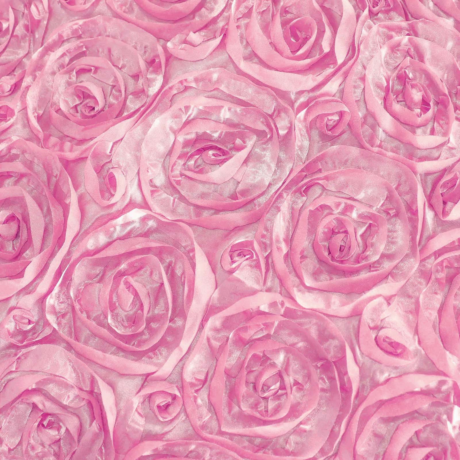 Satin Rosette Chair Cover for Banquet Chairs Pink - Stretch Fitted Slip - On Slipcover - Linen Luxes