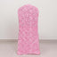 Satin Rosette Chair Cover for Banquet Chairs Pink - Stretch Fitted Slip - On Slipcover - Linen Luxes