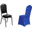 Satin Rosette Chair Cover for Banquet Chairs Royal Blue - Stretch Fitted Slip - On Slipcover - Linen Luxes