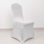 Satin Rosette Chair Cover for Banquet Chairs White - Stylish Stretch Fitted Slip - On Design for Sophisticated Gatherings - Linen Luxes