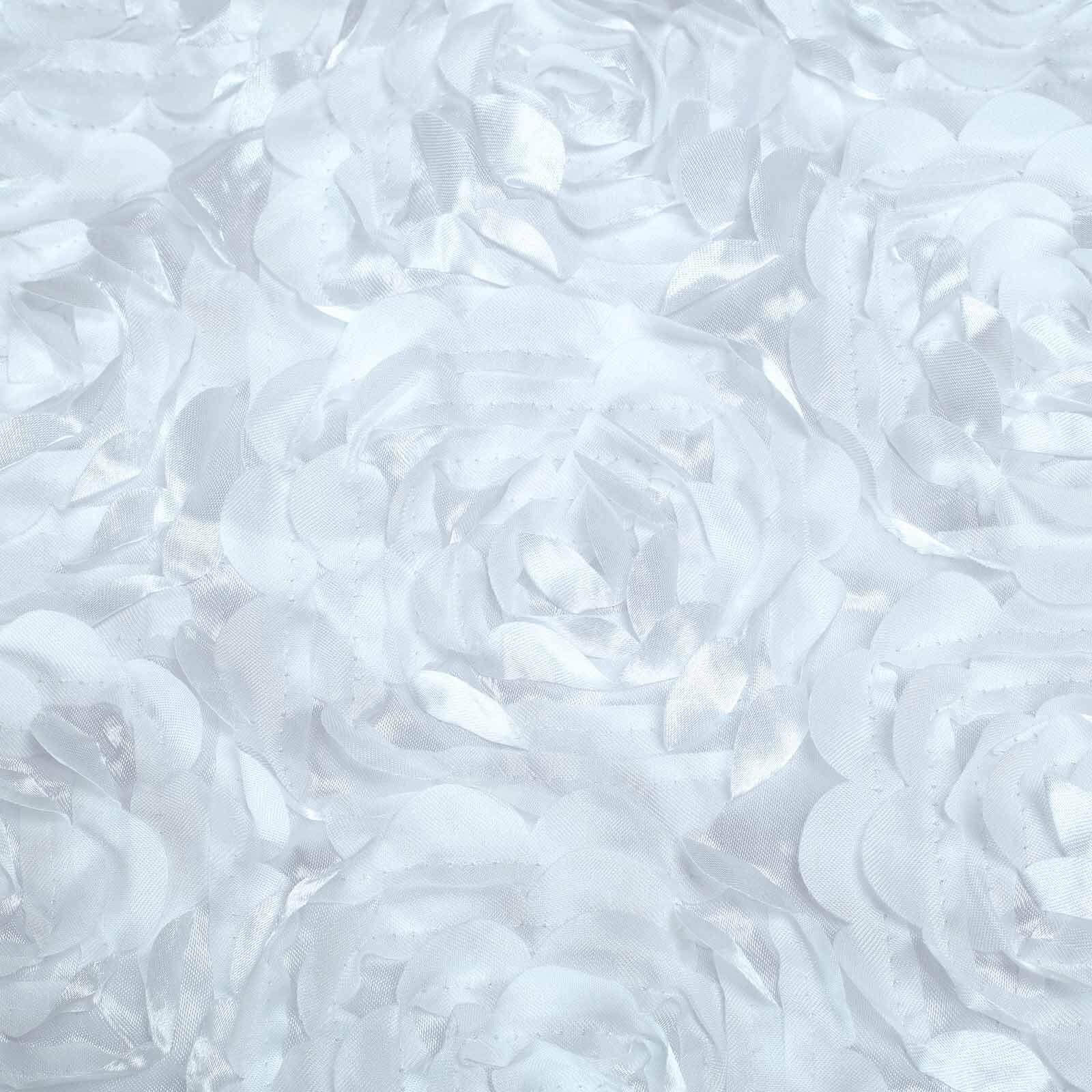 Satin Rosette Chair Cover for Banquet Chairs White - Stylish Stretch Fitted Slip - On Design for Sophisticated Gatherings - Linen Luxes