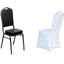 Satin Rosette Chair Cover for Banquet Chairs White - Stylish Stretch Fitted Slip - On Design for Sophisticated Gatherings - Linen Luxes