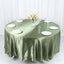 Satin 108" Round Tablecloth Dusty Sage Green - Smooth and Lustrous Table Cover