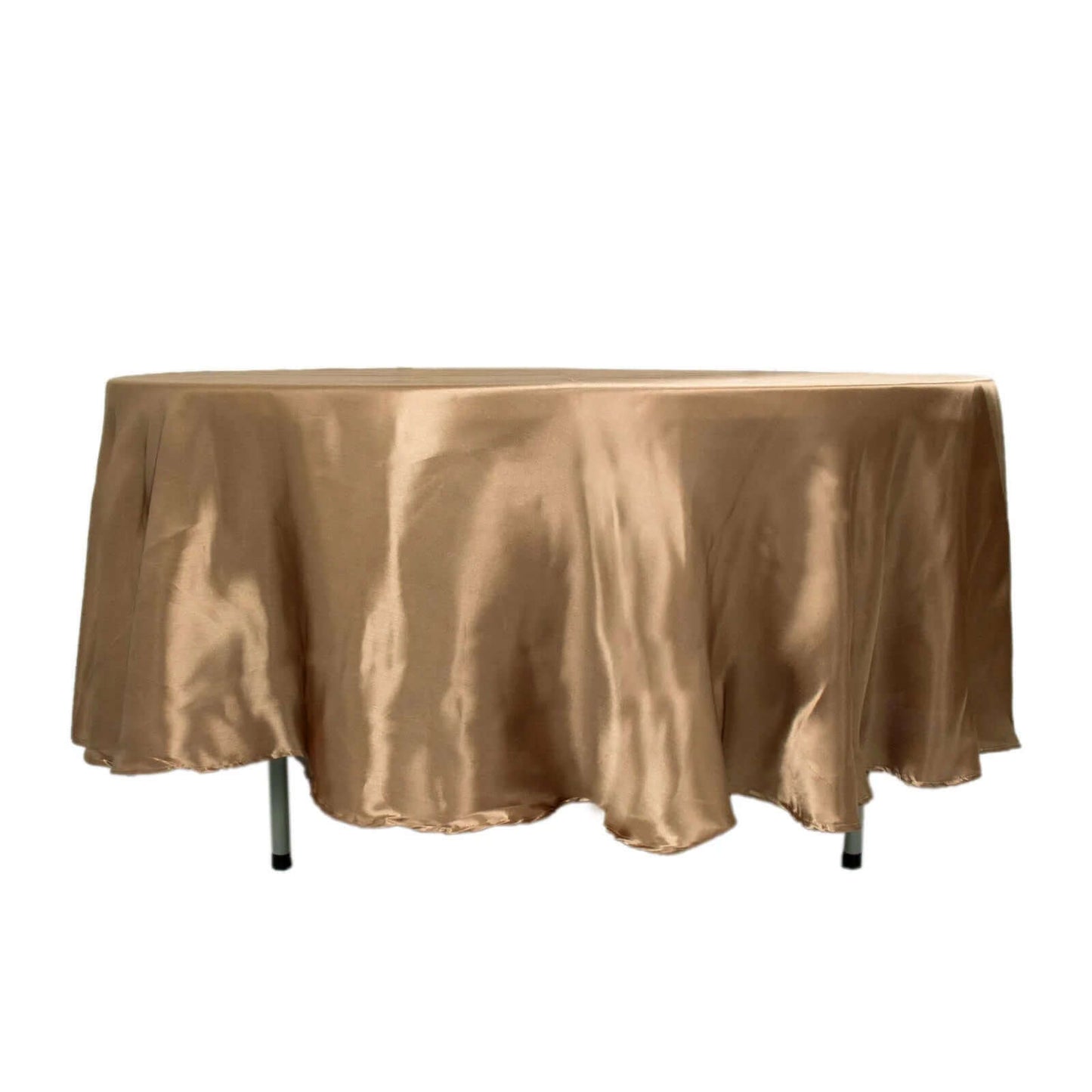 Satin 108" Round Tablecloth Taupe - Smooth and Lustrous Table Cover
