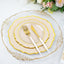 10-Pack Plastic 10" Round Dinner Plates in Taupe with Gold Scalloped Rim - Disposable Party Plates