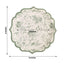 25-Pack Paper 8" Dessert Plates in White with Sage Green French Toile Design & Scalloped Rim - Disposable 300GSM Salad Appetizer Plates for Stylish Table Decor