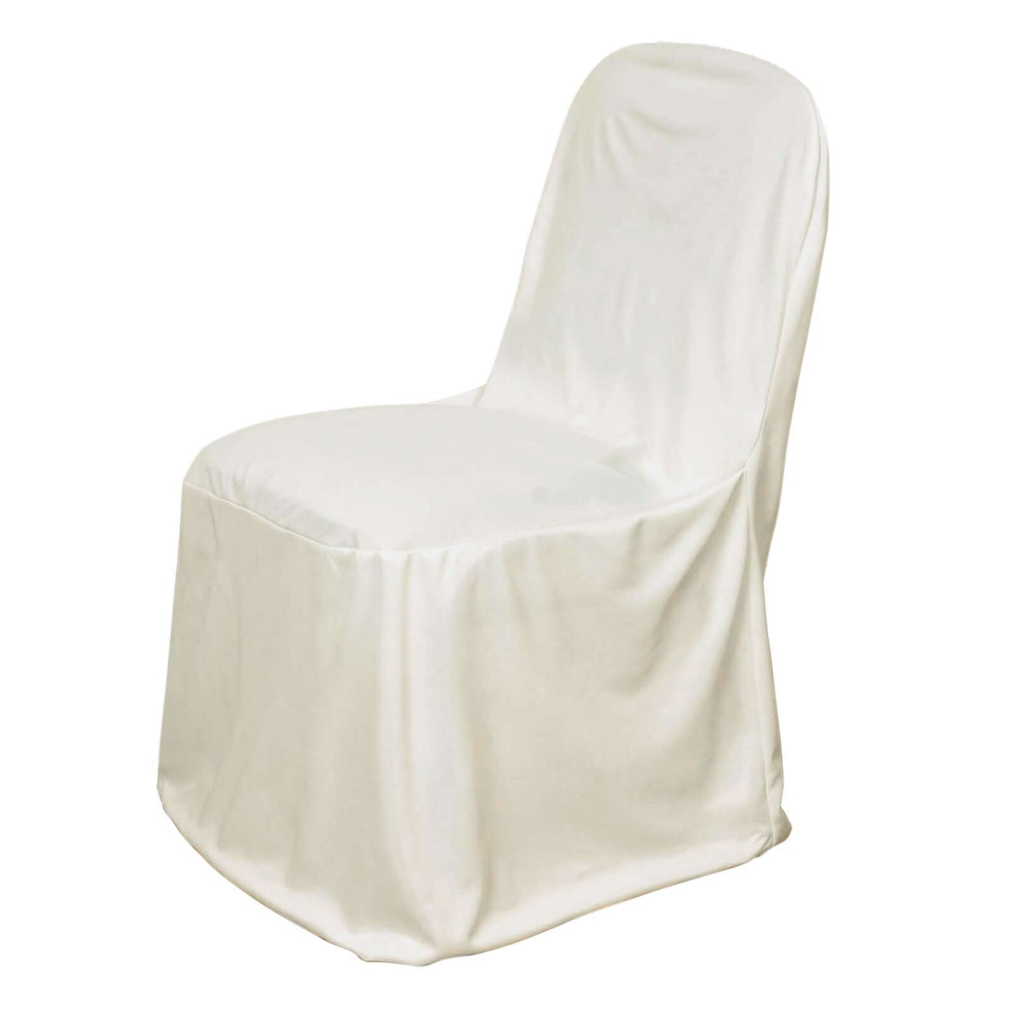 Scuba Stretch Chair Cover Ivory for Banquet Chairs Slim Fit Design - Wrinkle Free and Durable Slipcover - Linen Luxes