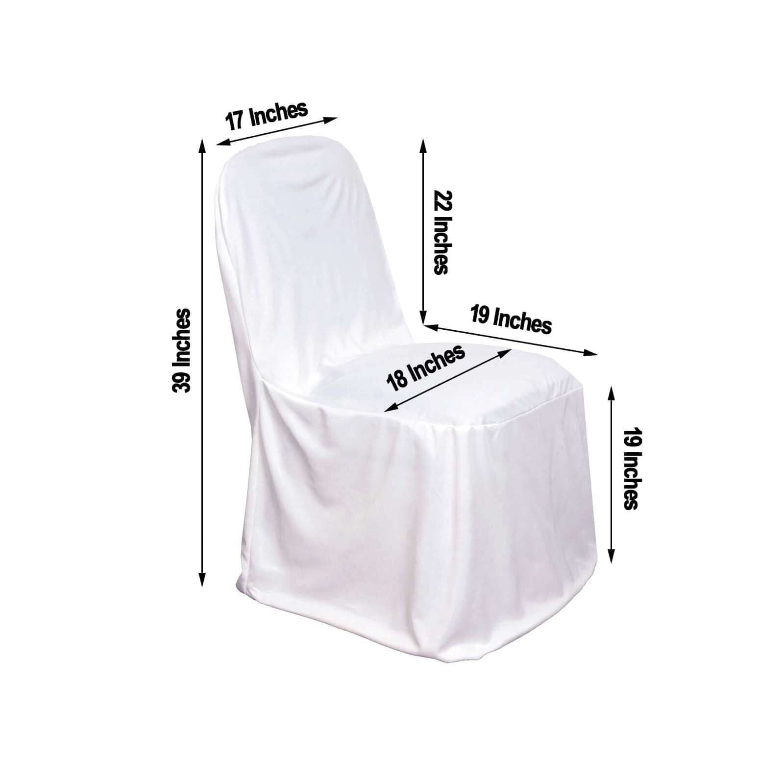 Scuba Stretch Chair Cover White for Banquet Chairs Slim Fit Design - Wrinkle Free and Durable Slipcover for Hotels, Parties & Ceremonies - Linen Luxes