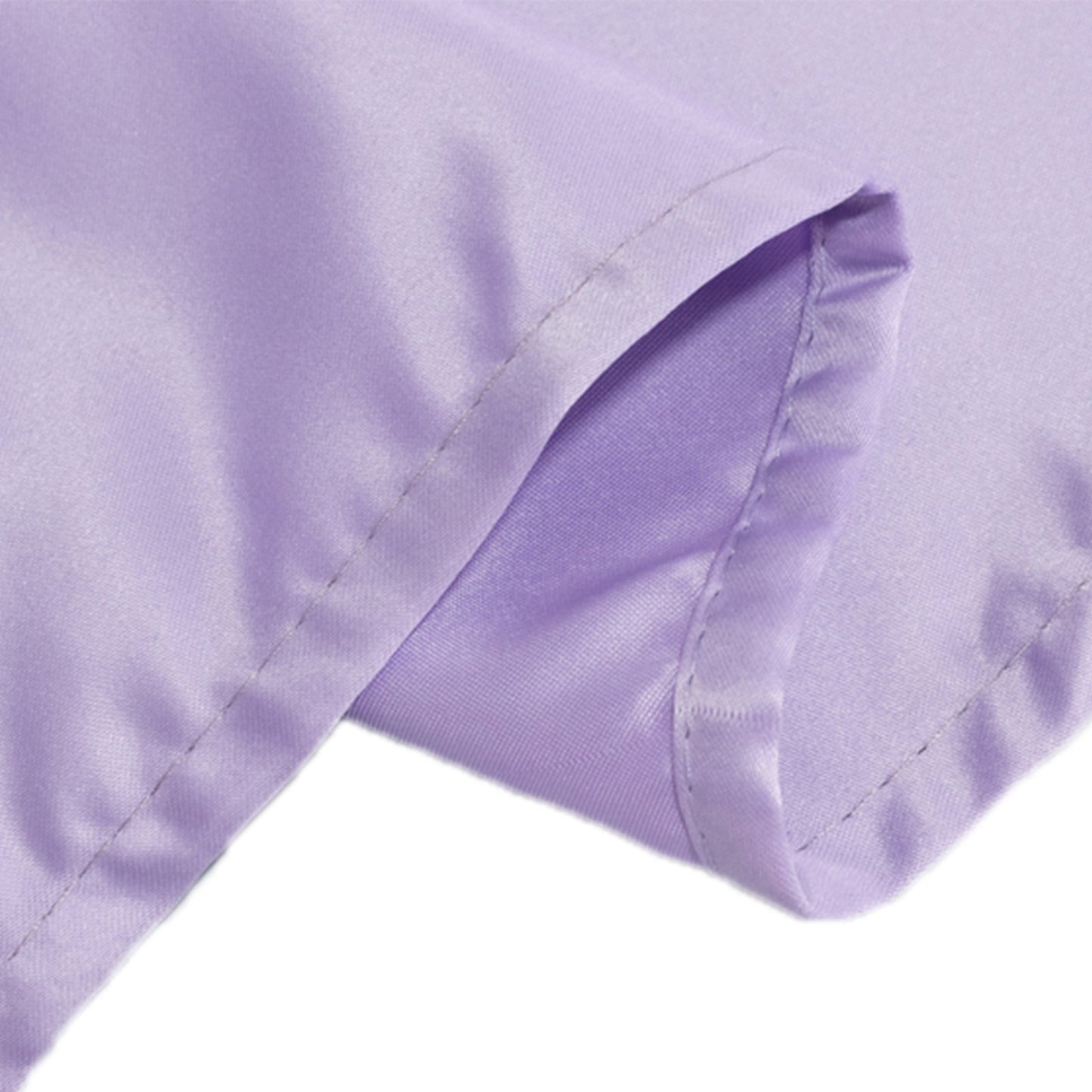 Lamour Satin 120" Round Tablecloth Lavender Lilac - Seamless Table Cover with Soft Tempered Sheen