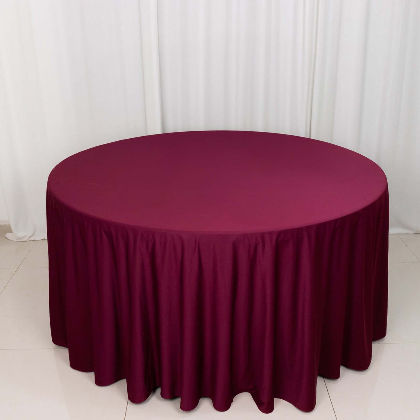 Scuba Round 120" Tablecloth Burgundy - Wrinkle Free & Stain Resistant Seamless Table Cover