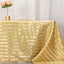 Satin Striped 90"x132" Rectangular Tablecloth Champagne - Seamless Silky Smooth Table Cover