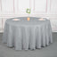 Taffeta 120" Round Tablecloth Silver - Seamless Accordion Crinkle Table Cover