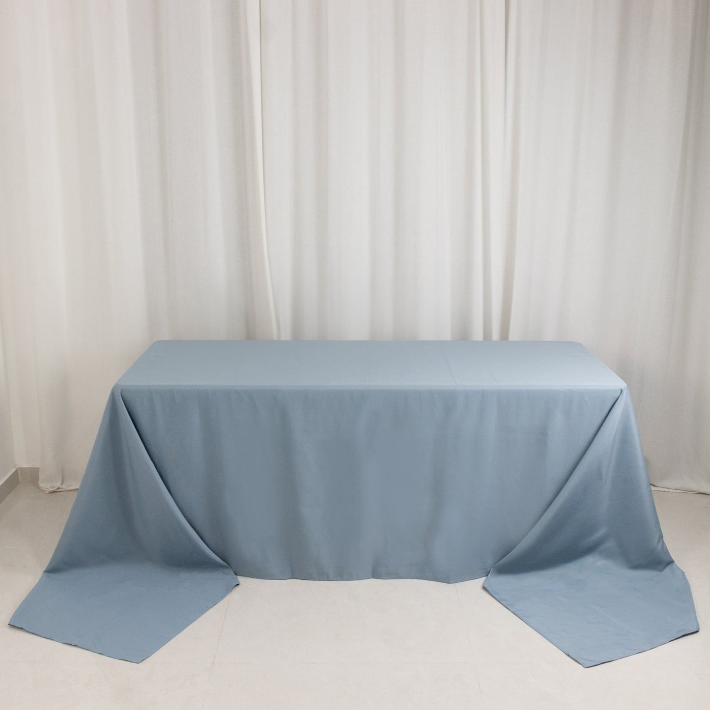 Premium Polyester 90"x156" Rectangle Tablecloth Dusty Blue - Seamless 220GSM Stain-Resistant Table Cover