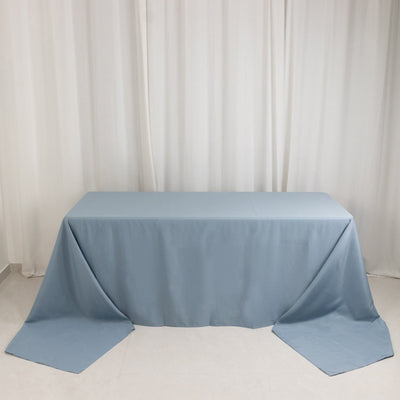Premium Polyester 90"x156" Rectangle Tablecloth Dusty Blue - Seamless 220GSM Stain-Resistant Table Cover